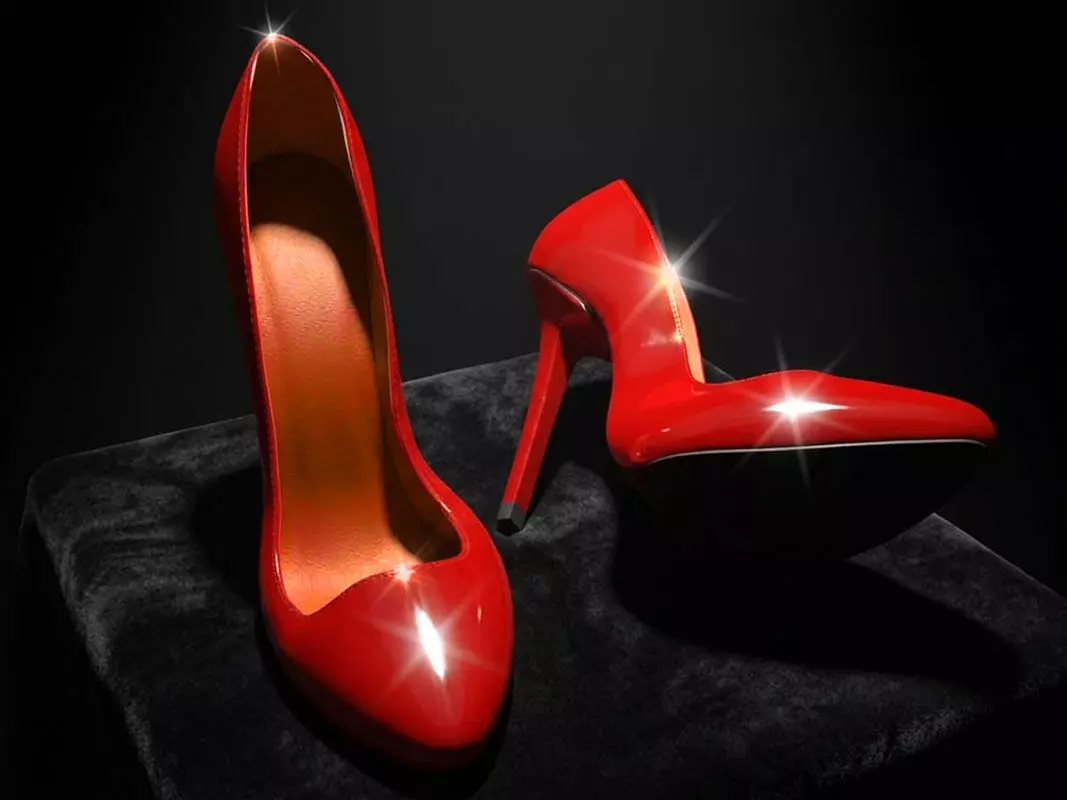 Red High Heel lady Shoes 3D model