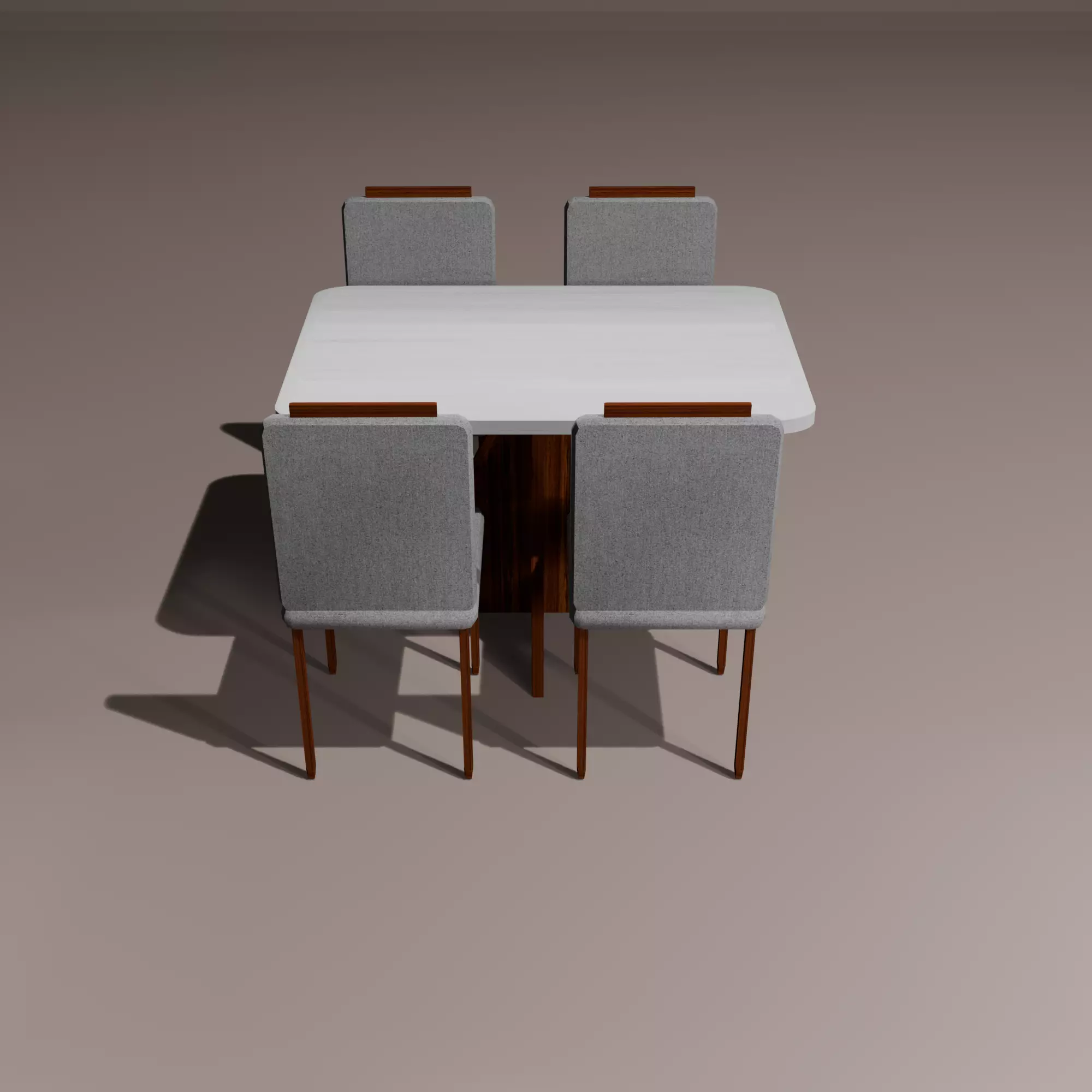 Conjunto Mesa de Jantar Moderna 4 Cadeiras - Lowpoly Low-poly 3D model