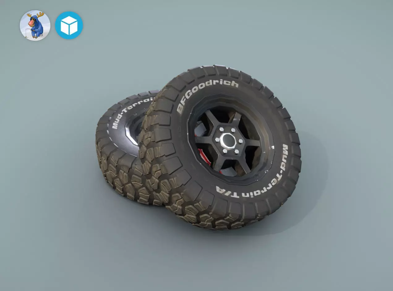 BFGoodrich wheels for car Low-poly 3D model_0