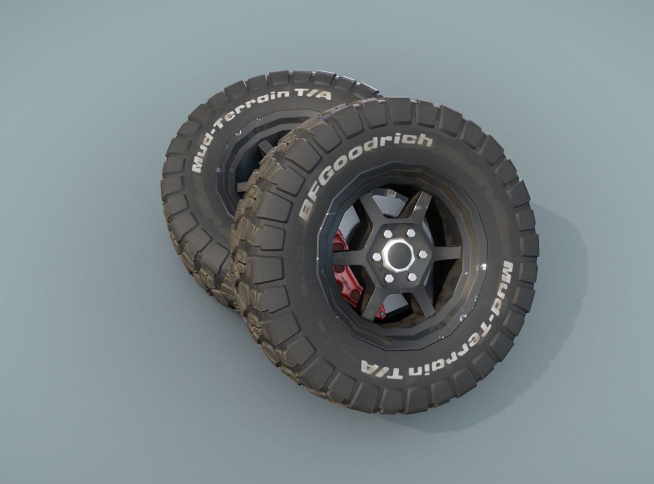 BFGoodrich wheels for car Low-poly 3D model_1