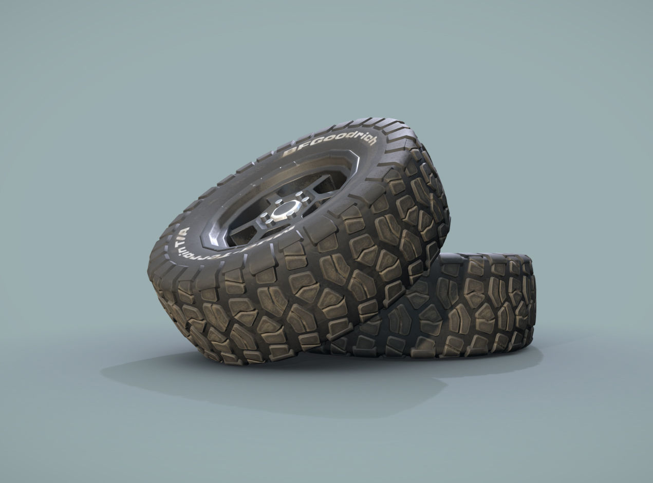 BFGoodrich wheels for car Low-poly 3D model_2