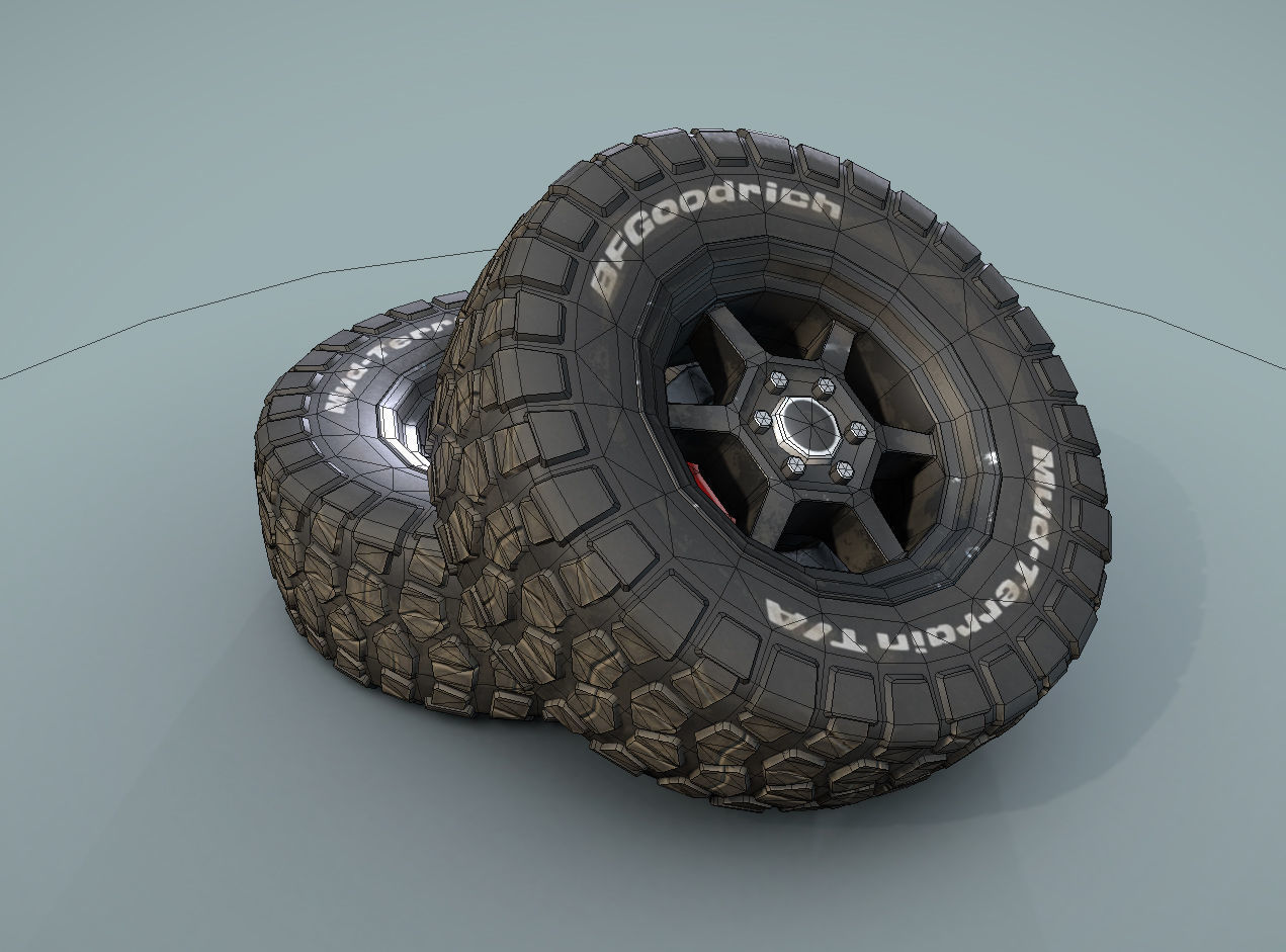 BFGoodrich wheels for car Low-poly 3D model_6