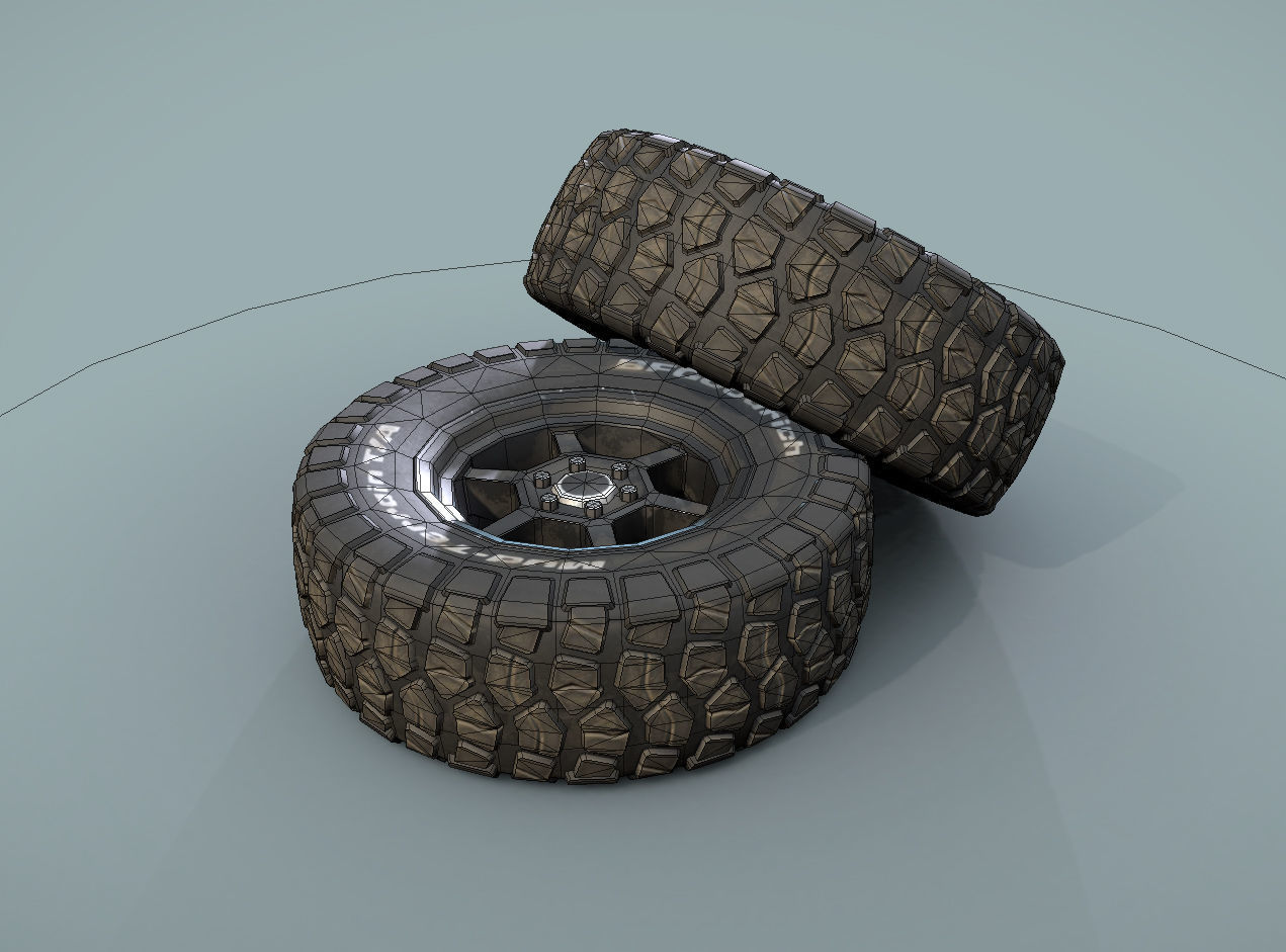 BFGoodrich wheels for car Low-poly 3D model_5