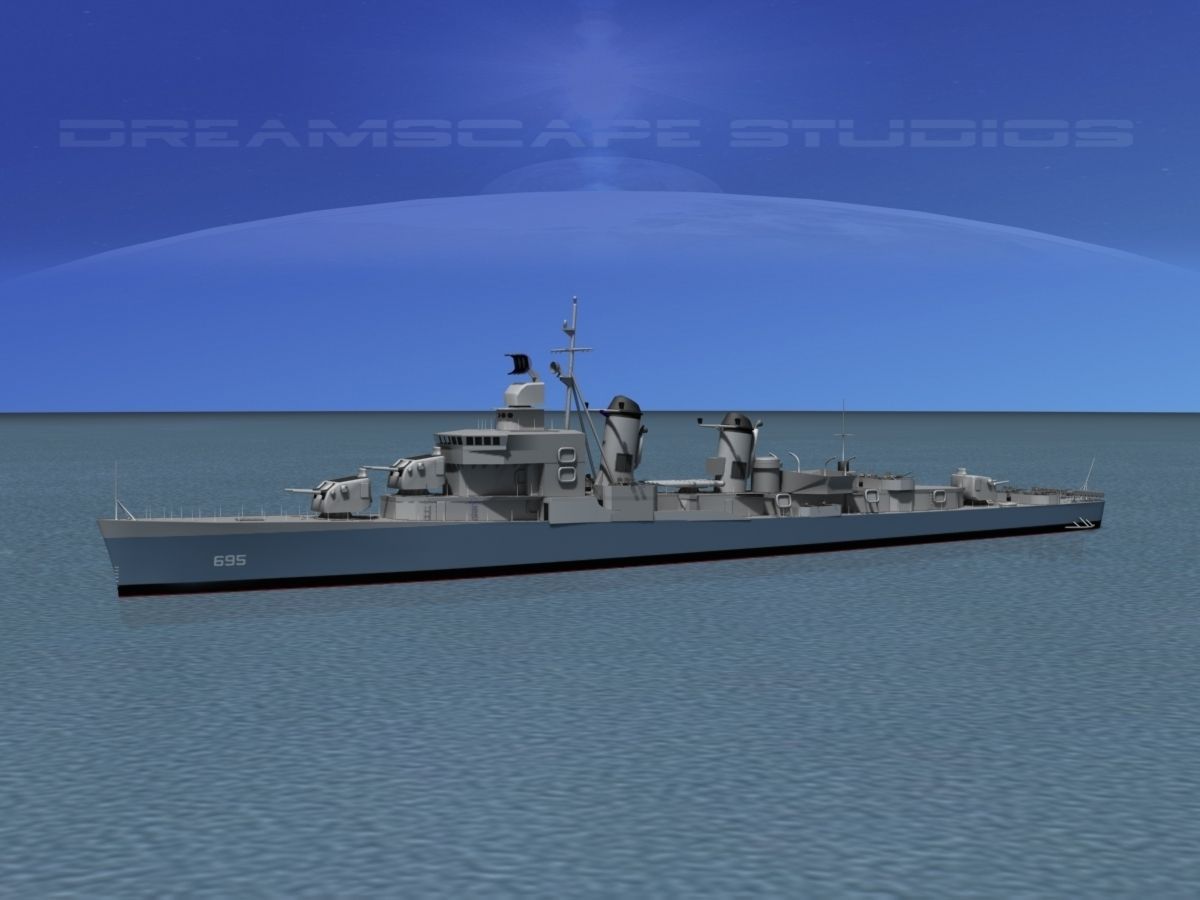 Sumner Class Destroyer  DD695 USS Cooper 3D model_1