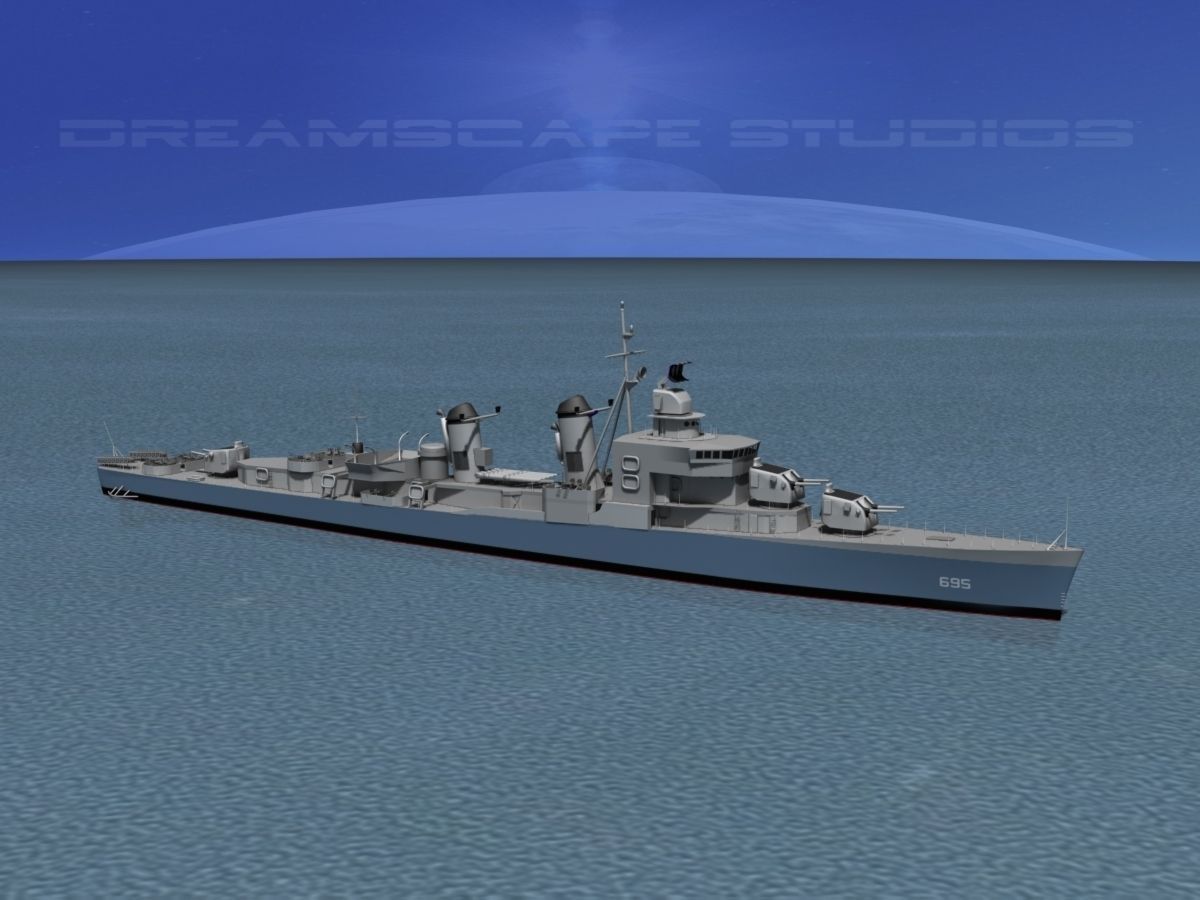 Sumner Class Destroyer  DD695 USS Cooper 3D model_3