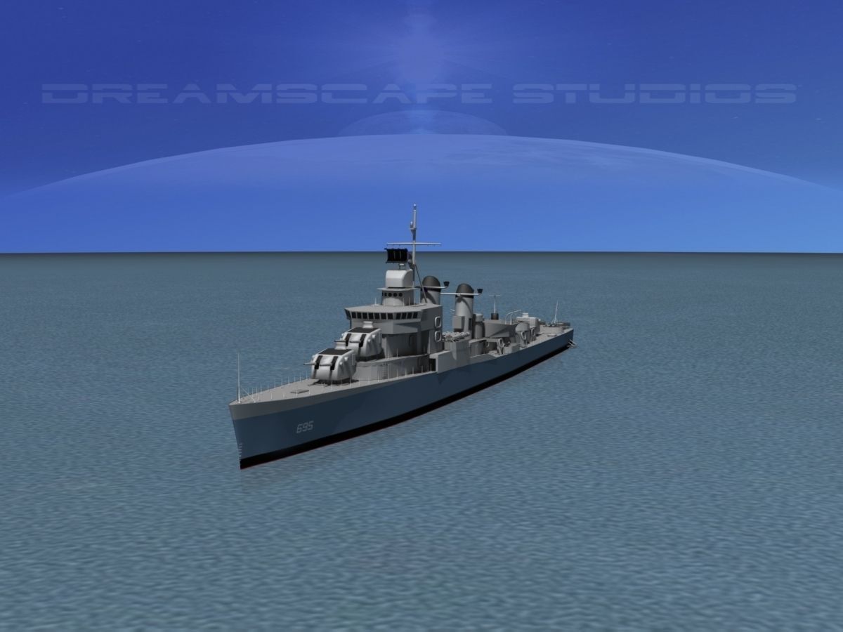 Sumner Class Destroyer  DD695 USS Cooper 3D model_2