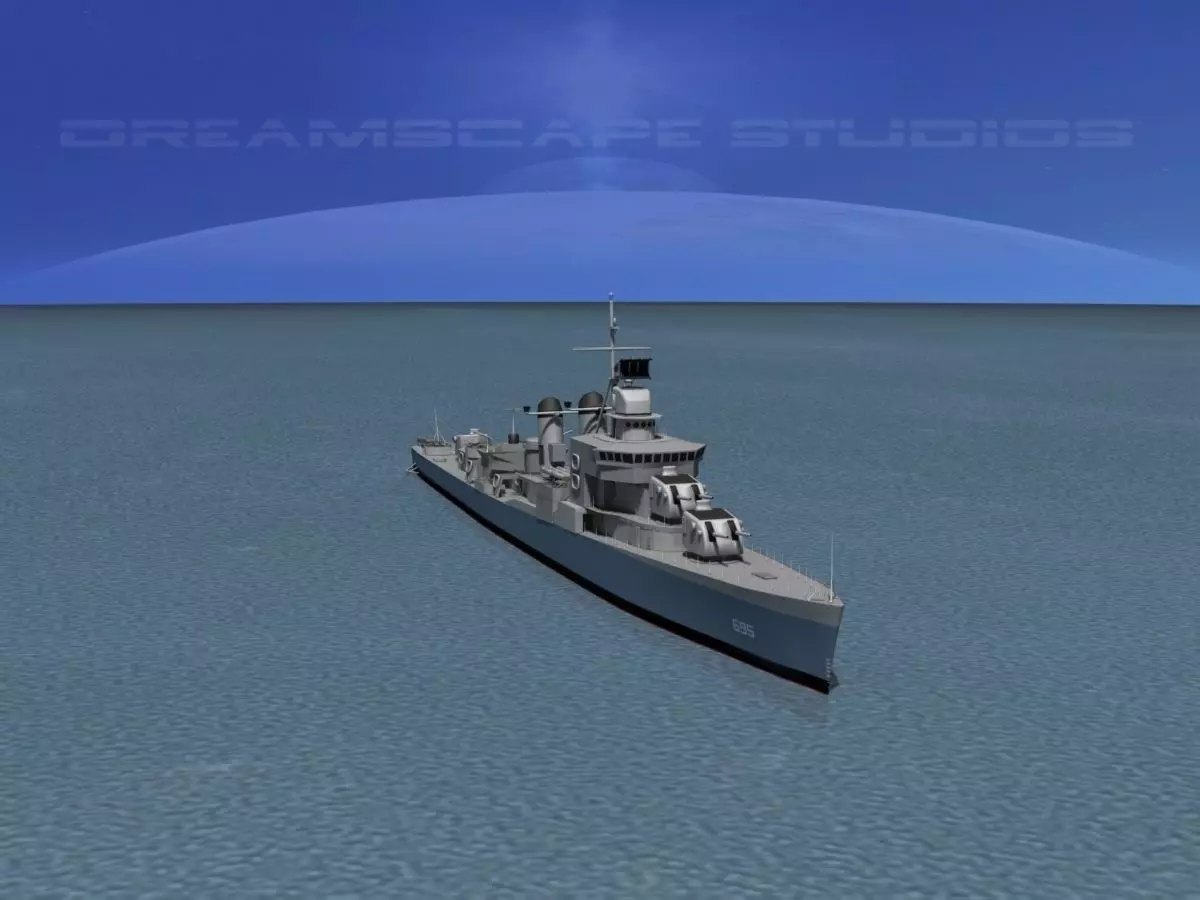 Sumner Class Destroyer  DD695 USS Cooper 3D model_0