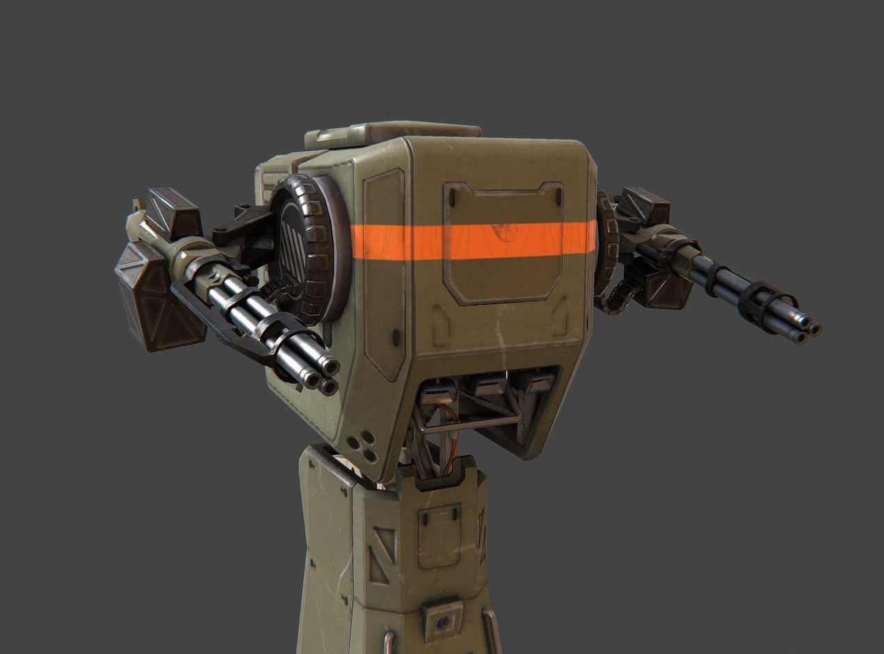 Turret Tower Low-poly 3D model_1