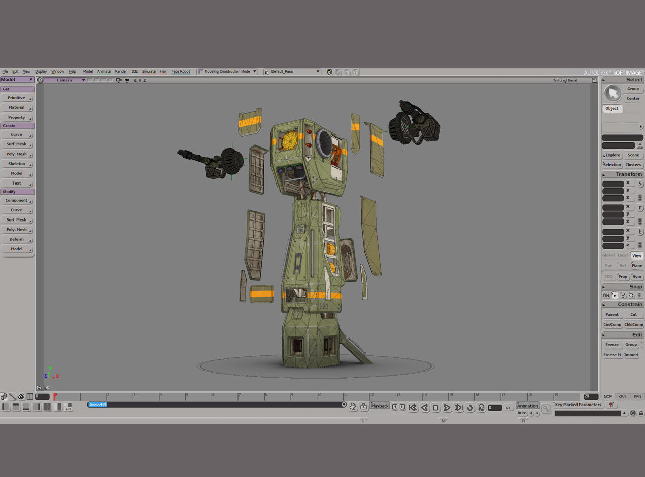 Turret Tower Low-poly 3D model_10