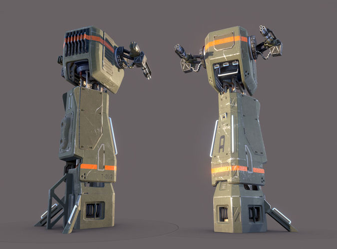 Turret Tower Low-poly 3D model