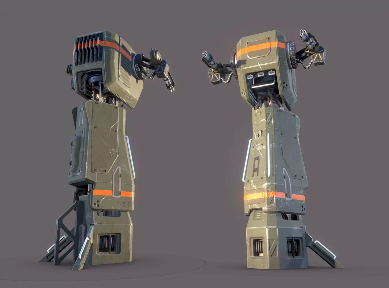 Turret Tower Low-poly 3D model_0