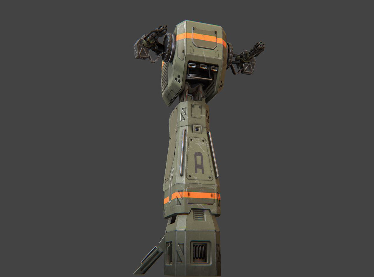 Turret Tower Low-poly 3D model_6