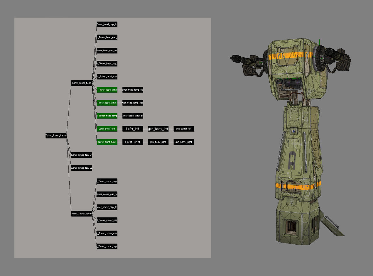 Turret Tower Low-poly 3D model_11