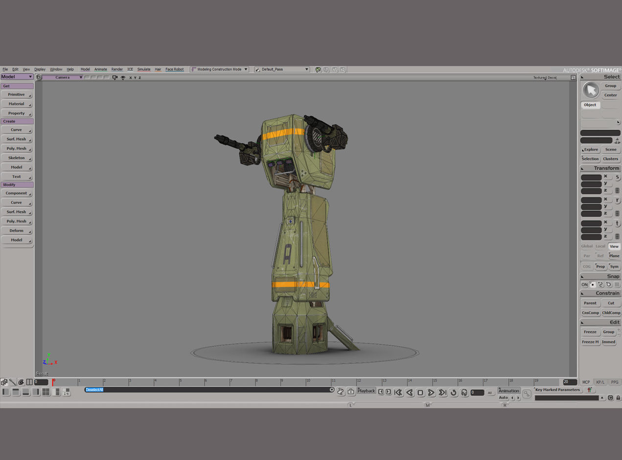 Turret Tower Low-poly 3D model_9