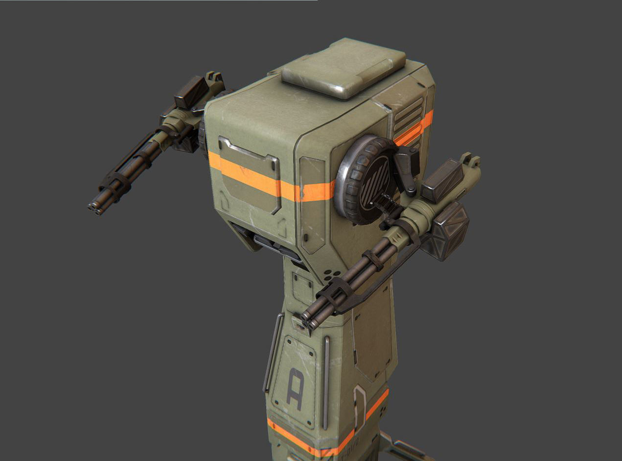 Turret Tower Low-poly 3D model_3