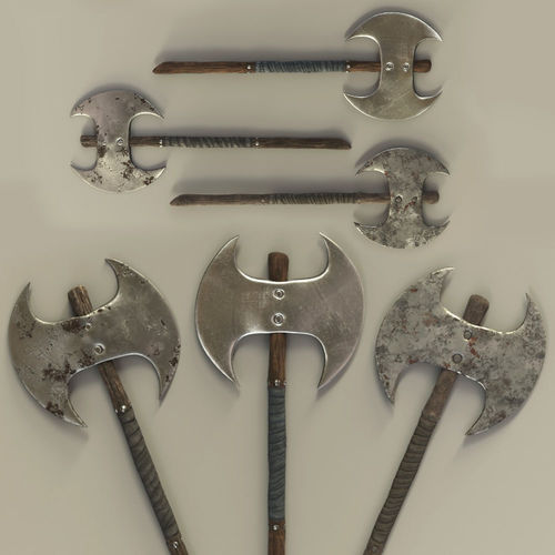Double AXE Low-poly 3D model