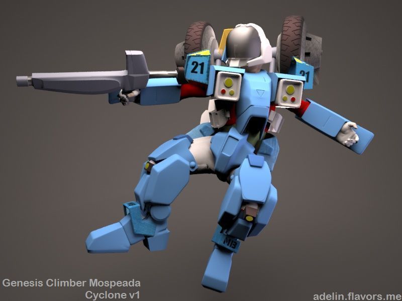 Veritech Cyclone Mospeda - PBR Low-poly 3D model_11