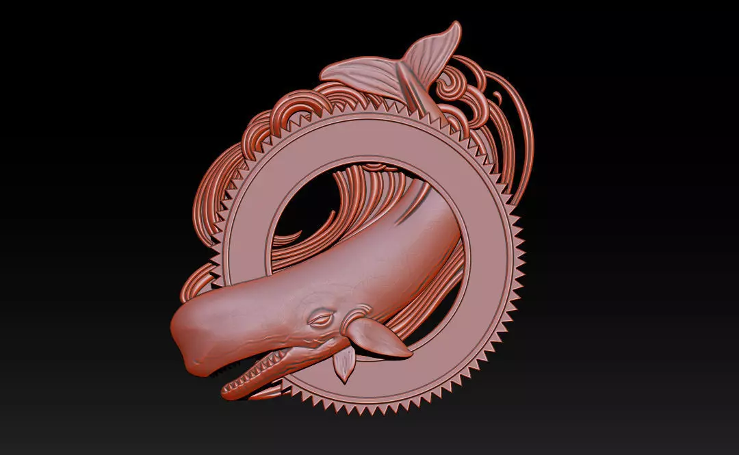 Decorative Whale CNC Relief 3D Model 2 3D print model