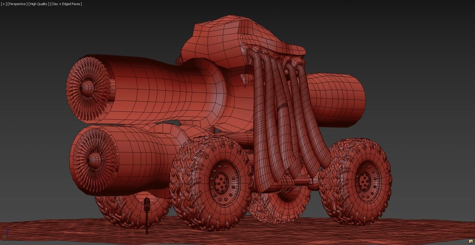 Turbo Truck Koala SteamPunk PBR Low-poly 3D model_2