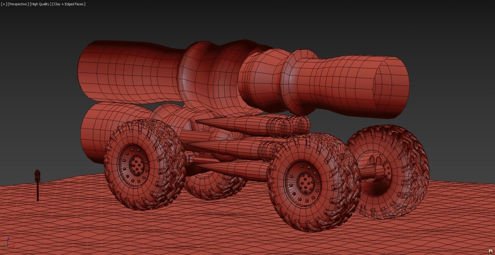 Turbo Truck Koala SteamPunk PBR Low-poly 3D model_4