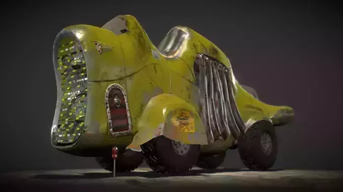 Turbo Truck Koala SteamPunk PBR Low-poly 3D model