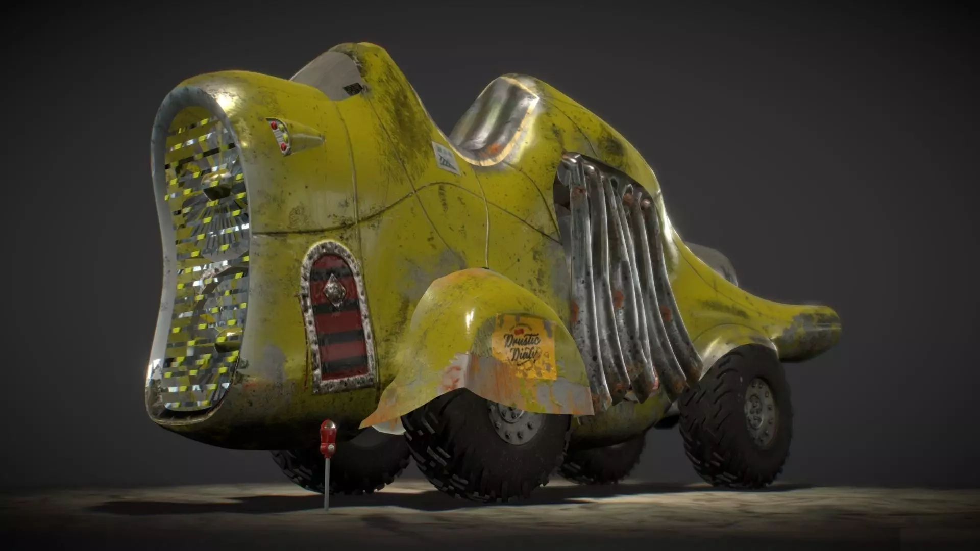 Turbo Truck Koala SteamPunk PBR Low-poly 3D model_0