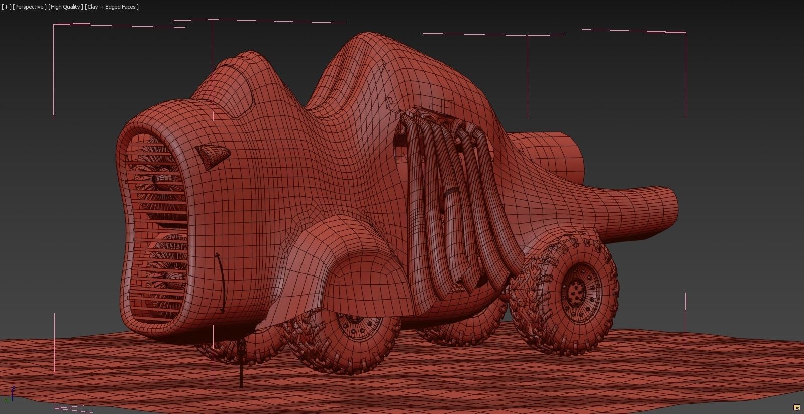 Turbo Truck Koala SteamPunk PBR Low-poly 3D model_1