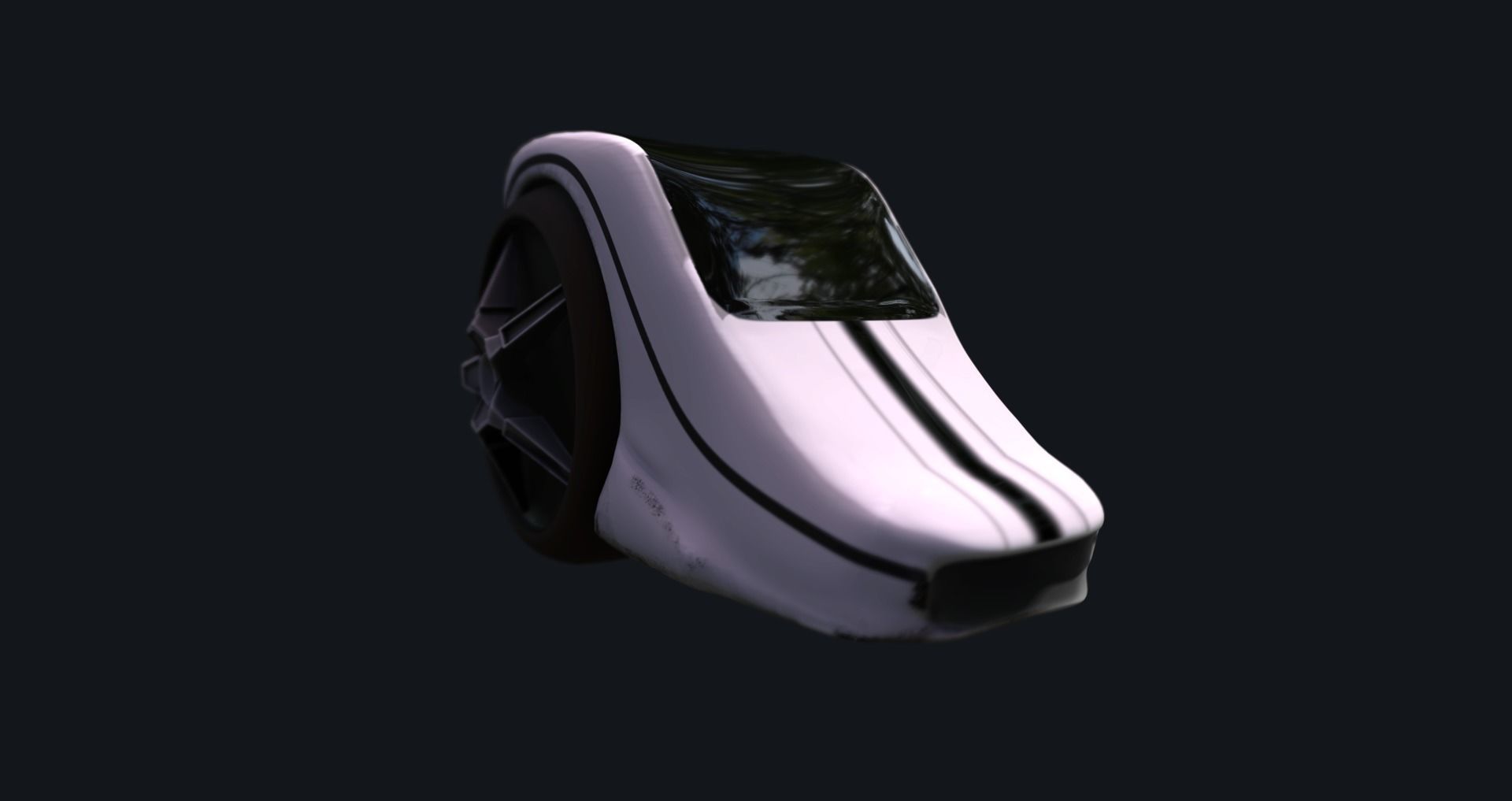 Solo Wheel Car - Low Poly Free low-poly 3D model_2