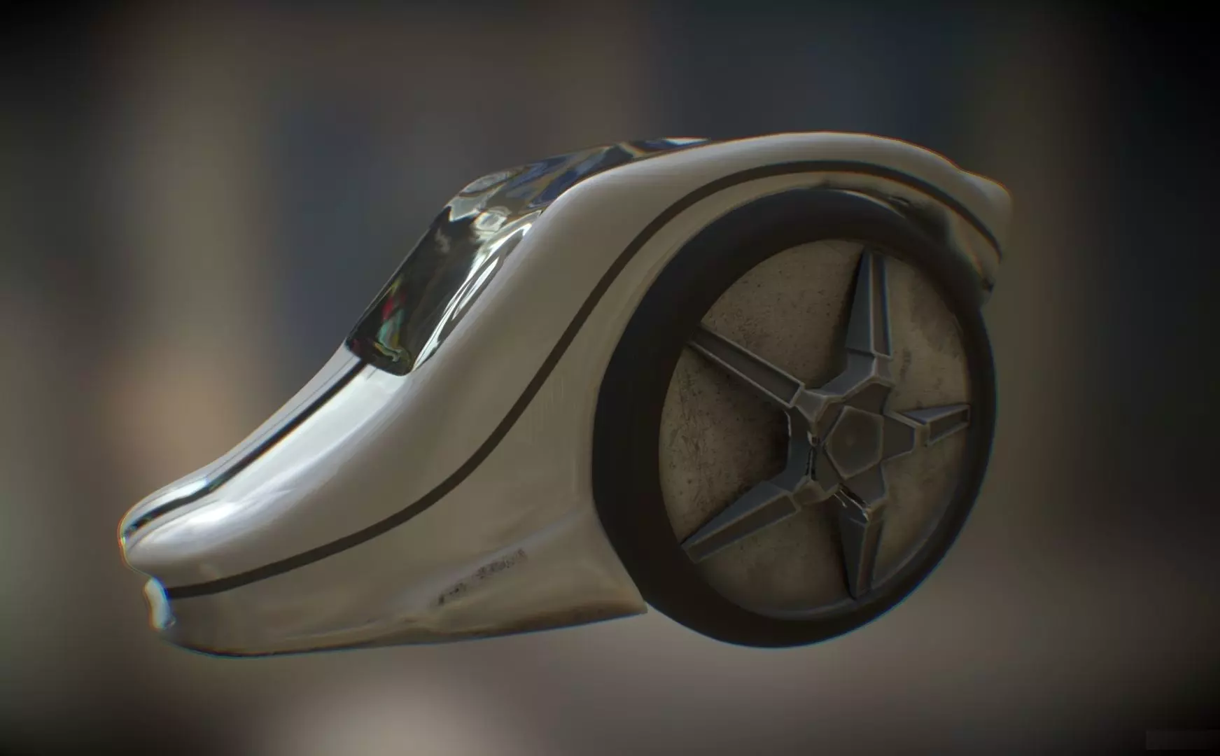 Solo Wheel Car - Low Poly Free low-poly 3D model_0