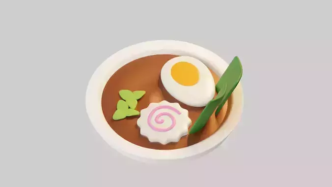 Bowl of Japanese Ramen 3D model 7