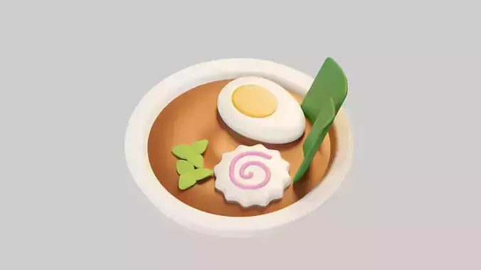 Bowl of Japanese Ramen 3D model 6