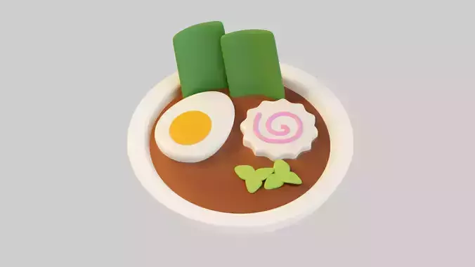Bowl of Japanese Ramen 3D model