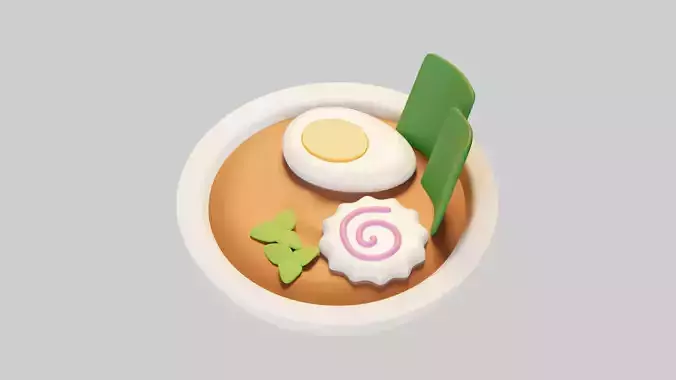 Bowl of Japanese Ramen 3D model 5