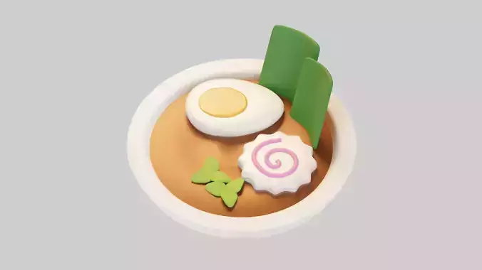 Bowl of Japanese Ramen 3D model 4