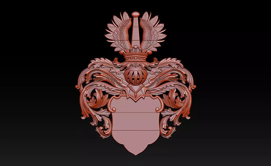 Heraldic Crest Emblem CNC Relief 3D Model 3D print model