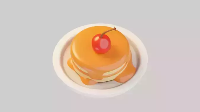 3D Pancakes with Syrup 3D model 2