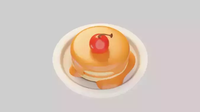 3D Pancakes with Syrup 3D model 4