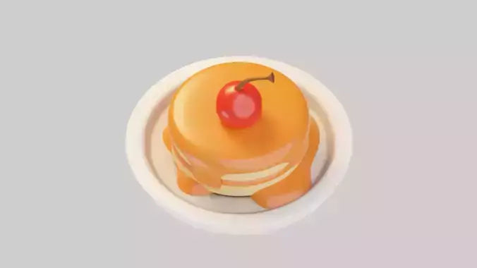 3D Pancakes with Syrup 3D model 3
