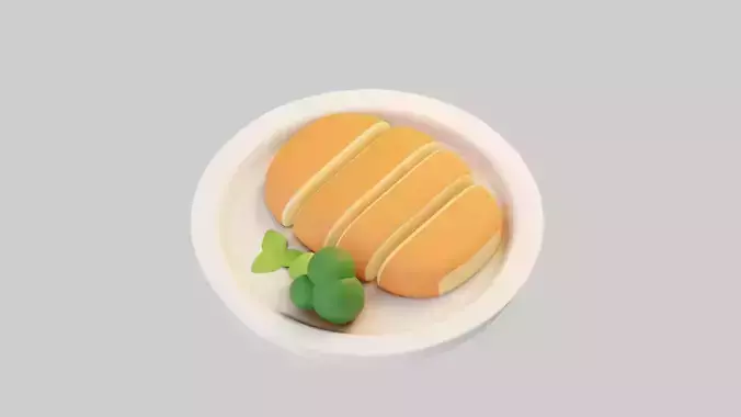 Sweet Bread with Cream Filling 3D model 7
