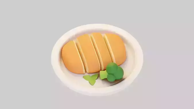 Sweet Bread with Cream Filling 3D model 4