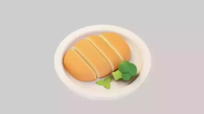Sweet Bread with Cream Filling 3D model 3