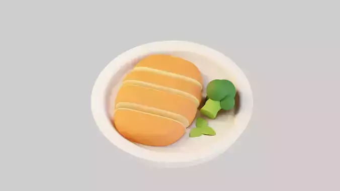 Sweet Bread with Cream Filling 3D model