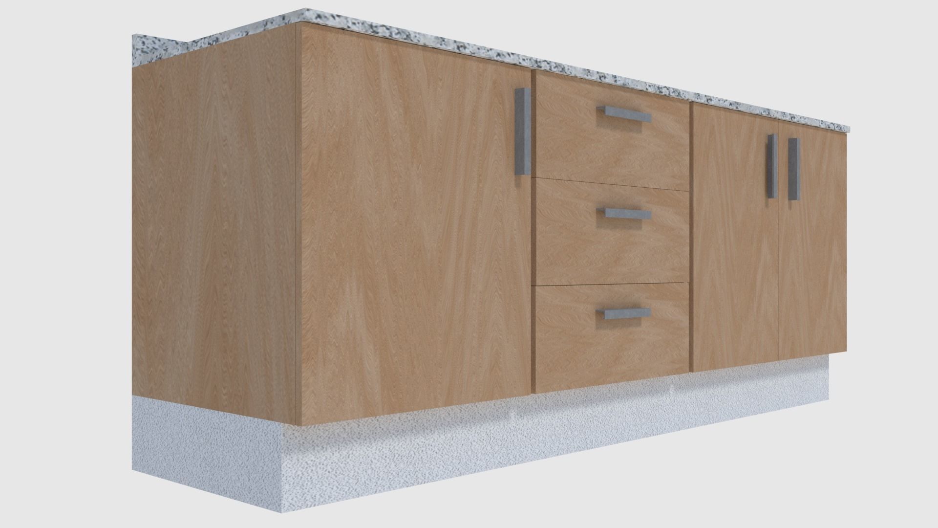 Cabinet 5 - Game Ready bathroom with granite counter top Low-poly 3D model_1