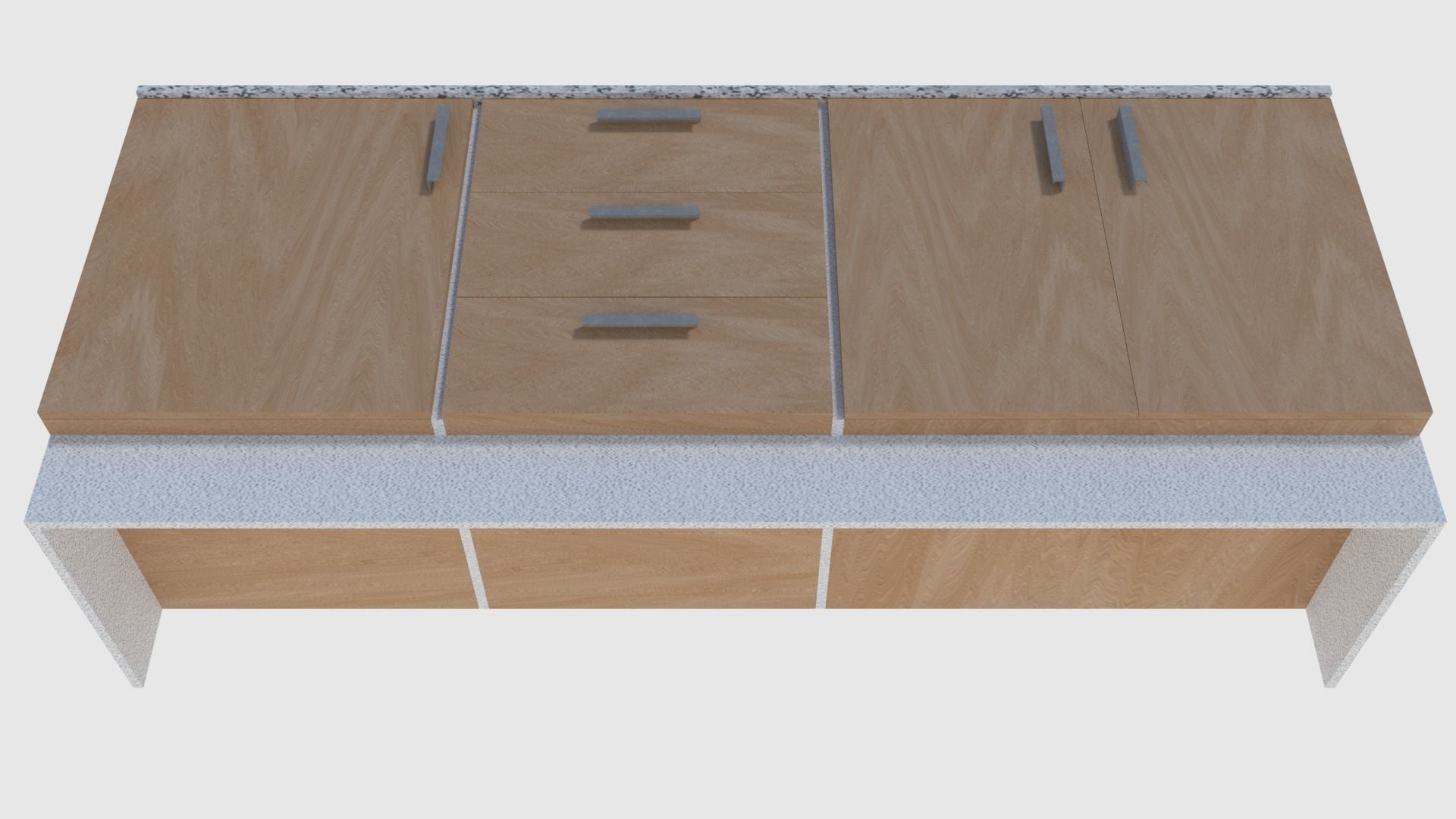 Cabinet 5 - Game Ready bathroom with granite counter top Low-poly 3D model_6