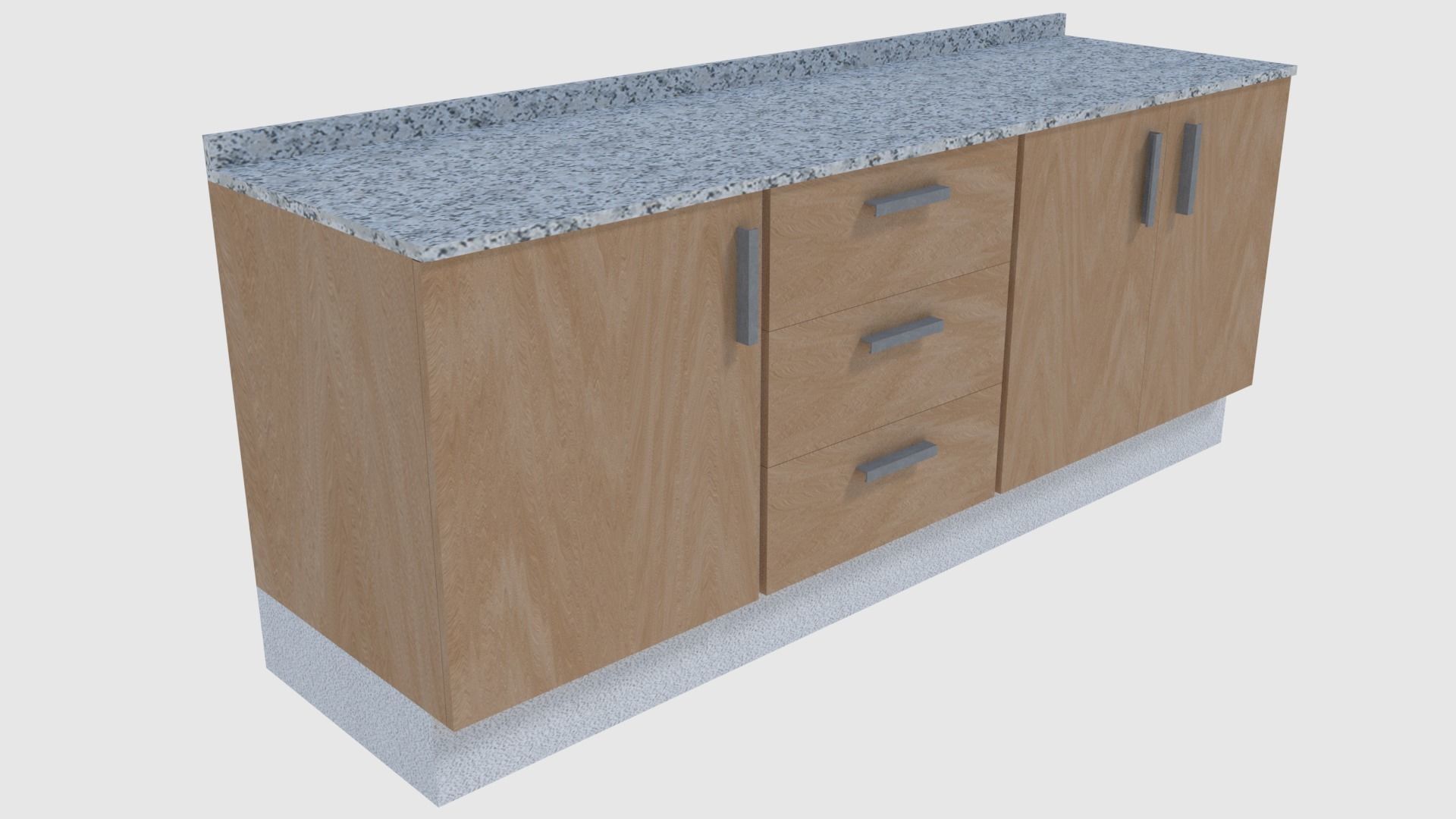 Cabinet 5 - Game Ready bathroom with granite counter top Low-poly 3D model_0
