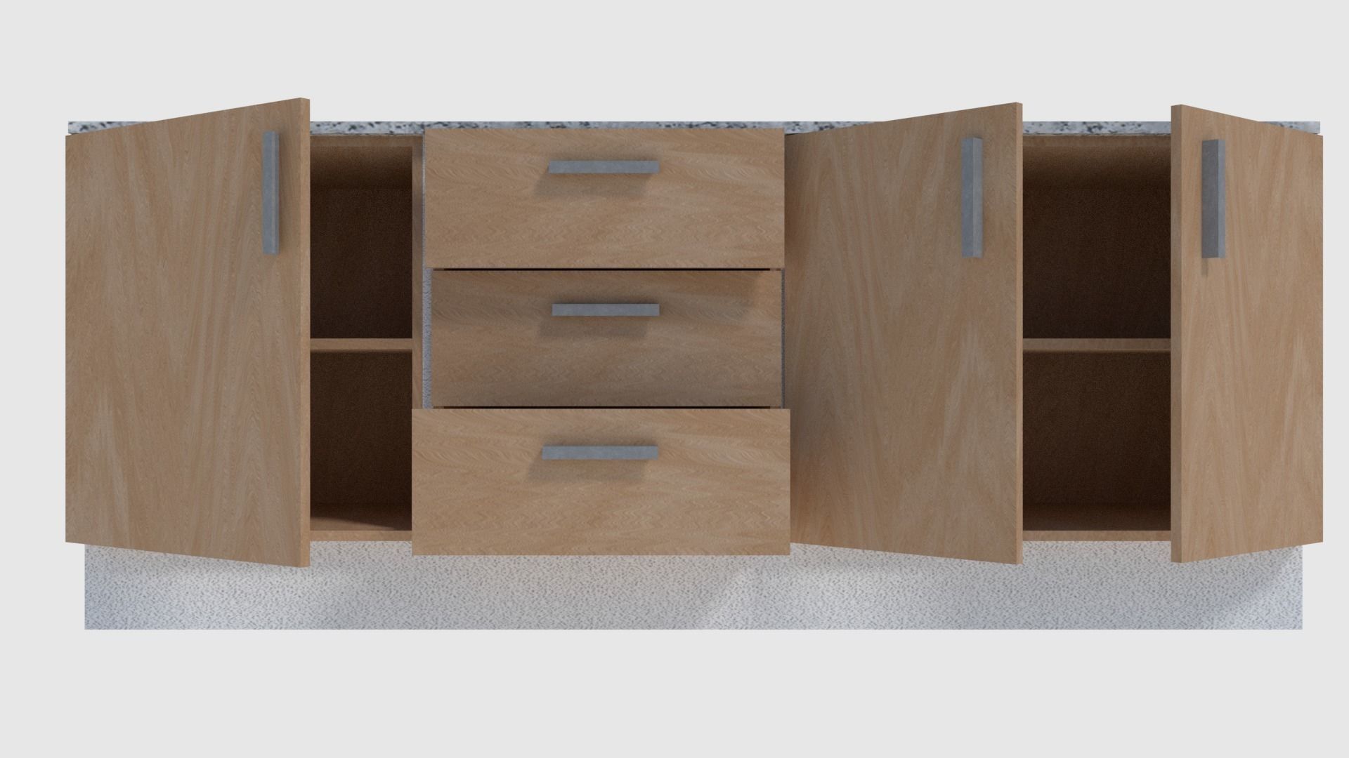 Cabinet 5 - Game Ready bathroom with granite counter top Low-poly 3D model_3