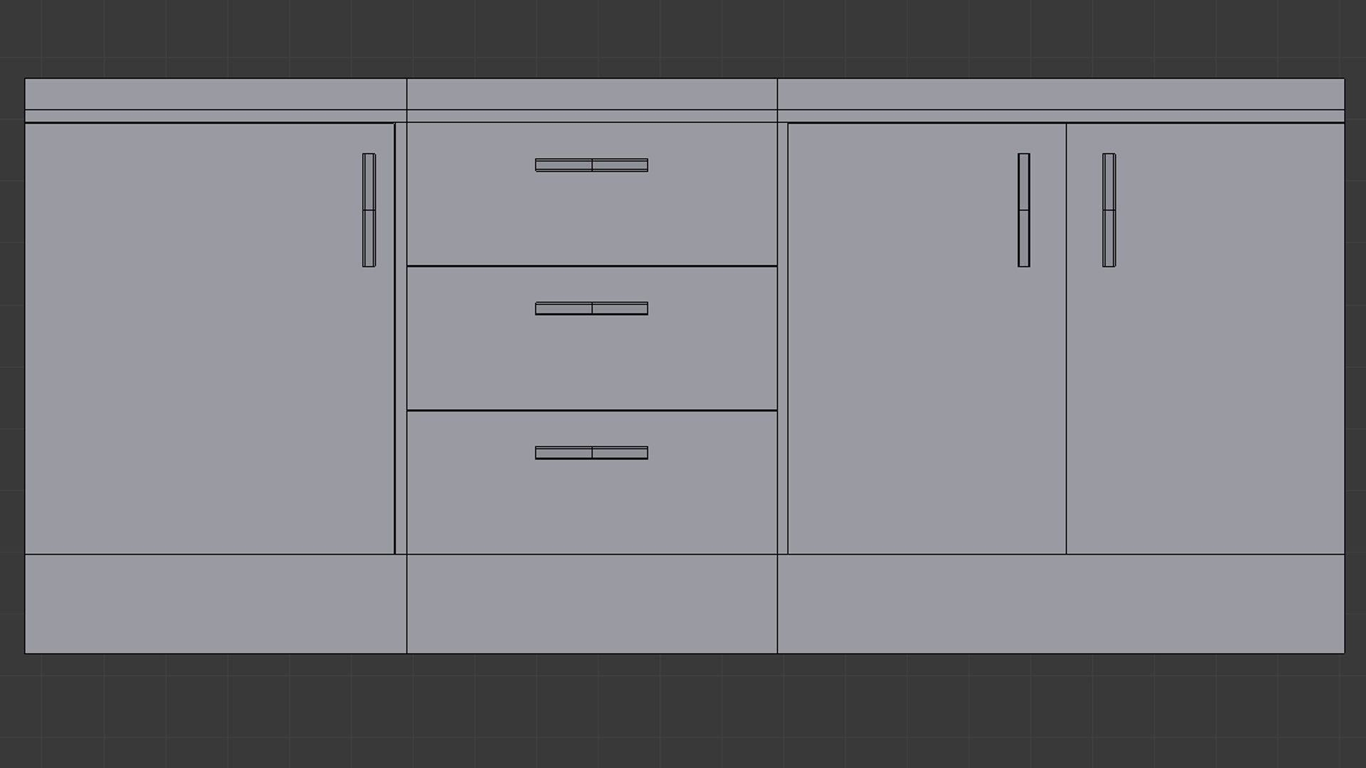 Cabinet 5 - Game Ready bathroom with granite counter top Low-poly 3D model_9