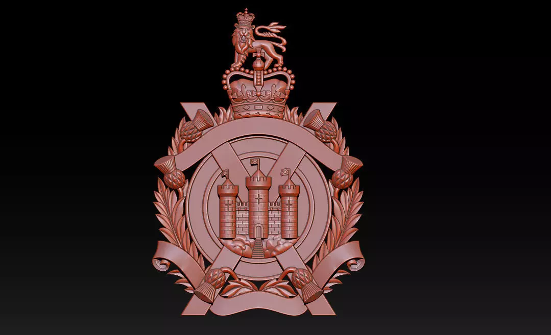 Royal Heraldic Crest CNC Relief 3D Model 3D print model