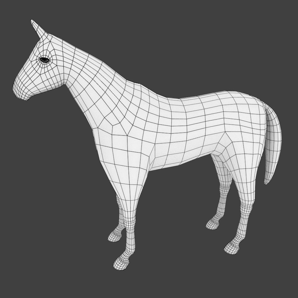 Lowpoly Horse Low-poly 3D model_1