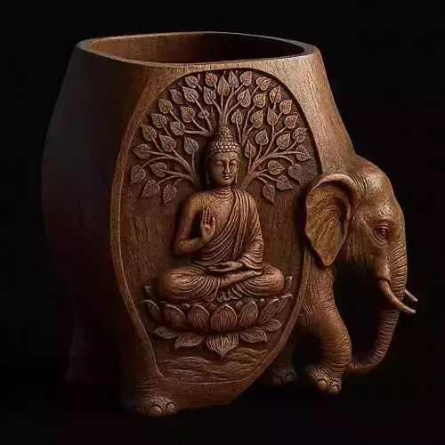 Zen Elephant Buddha Desk Organizer